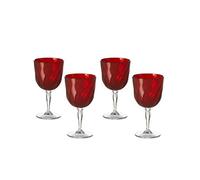 Omada Design Set de 4 copas de vino de plástico, 27.5 cl, Made in Italy, apto para lavavajillas, Diamond Line