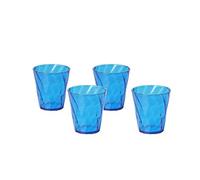 omada Design Set de 4 vasos de agua coloreados de 35 cl, en plástico irrompible, resistente y apto para lavavajillas, apilable, línea Diamond