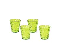 omada Design Set de 4 vasos de agua coloreados de 35 cl, en plástico irrompible, resistente y apto para lavavajillas, apilable, línea Diamond