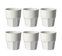 omada Design set de 6 vasos de 30 ebidas o vasos largos, 12,5 cm de alto en plástico, irrompible, apilable, forma octogonal y apto para lavavajillas, línea Unglassy (6 Piezas Blancos)