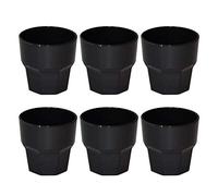 omada Design set de 6 vasos de 30 ebidas o vasos largos, 12,5 cm de alto en plástico, irrompible, apilable, forma octogonal y apto para lavavajillas, línea Unglassy (6 Pezzi Negros)