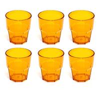 omada Design set de 6 vasos de 30 ebidas o vasos largos, 12,5 cm de alto en plástico, irrompible, apilable, forma octogonal y apto para lavavajillas, línea Unglassy (6 pezzi Amarillo)