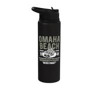 Omaha Beach 1944 Normandía Francia Nunca olvides Stainless Steel Insulated Water Bottle