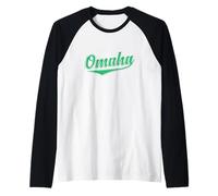 Omaha Nebraska City en Estados Unidos Camiseta Manga Raglan