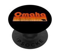 Omaha, Nebraska, estilo retro de los años 80 PopSockets PopGrip Adhesivo