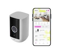 OMAJIN by Netatmo, Cámara Seguridad Interior Exterior 2K inalámbrica, Visión 140°, IP65 Waterproof, 64 SD/Cloud, Detección Humana/Movimiento, batería 9600mAh, Audio bidireccional, OWC-01