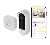 OMAJIN by Netatmo, Timbre Vídeo Inteligente inalámbrico 2K, con Pilas, Campanilla incluida, Detección Humana/Movimiento, IP65, Detección Zonas, Audio bidireccional, SD/Cloud, OVD-01