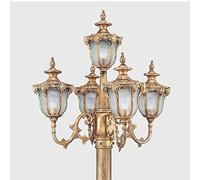 OMaju 5 Luces IP55 Impermeable Linterna de Vidrio al Aire Libre farola Victoriana Retro Aluminio Paisaje Pilar lámpara Patio césped Poste iluminación Villa jardín Poste luz Pilar lámpara