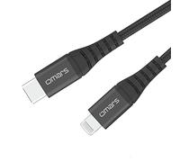 Omars Cable Lightning para iPhone, 1 m, certificado MFi, Negro
