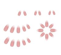 Omber Glossy Press On Nails Almond Falso Artificial Acrílico French Covers False Para Diseños Gluyos Acrílicos En La Uña Para Mujeres Clear