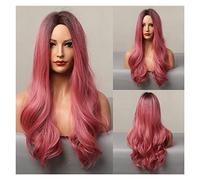 OMBRE RHONDE LARGA ondulada Pelucas Sintéticas Piedra Medio Cabello Natural Con Raíz Oscura compatible with Cosplay Daily Party Resistente al calor(LC016-1)