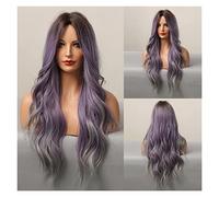 OMBRE RHONDE LARGA ondulada Pelucas Sintéticas Piedra Medio Cabello Natural Con Raíz Oscura compatible with Cosplay Daily Party Resistente al calor(LC5116-1)