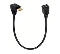 OMCGG Cable mini USB a tipo C, 90 grados USB 3.1 tipo C macho a mini USB hembra, adaptador compatible con MacBook Chromebook Pixel para cámaras digitales Hero HD, sincronización de dispositivos de