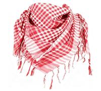 OMCGG Pañuelo palestino Keffieh 100 x 100 cm, Bufanda versátil y suave para la cabeza Palestina Arafat, Bandana militar táctica árabe del desierto para hombres y mujeres, rojo, Talla única