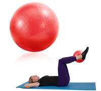 OMCGG Pelota de pilates suave de 9 pulgadas, pequeña pelota de ejercicio con popote inflable, antiexplosión, antideslizante, de PVC, mini bola de equilibrio para yoga, pilates, barra, terapia física