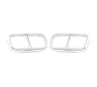 OMDHATU Autopartes Silenciador Trasero De Coche, Cubierta Salida De Tubo Escape, Embellecedor Decorativo 2 Piezas para B&MW F01 7 Series 730i 740i 750i 760i 2009-2014 Tubo Escape Coche(Plata)