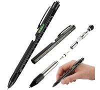 Omeblos Regalos para hombres, bolígrafo multiherramienta 9 en 1 con luz LED, destornillador, lápiz, regla, nivel, sacacorchos, gadget genial para él, regalos para hombres para Navidad, rellenos de