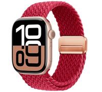OMECKY Correa magnética trenzada Solo Loop compatible con Apple Watch Series 9, 8, 7, 6, 5, 4, 3, 38mm, 40mm, 41mm, 42mm, 44mm, 45mm, 49mm, para mujeres y hombres, correa deportiva elástica de nailon