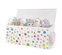 omedecal Baul Juguetes Infantil, Zapatero Cesta Organizador Almacenaje Juguetes Infantil, 124L, Tela Oxford, Plegable, para Dormitorio, Sala de Juegos, 96 x 32 x 40 cm - Lunares