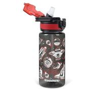 omedecal Botella de Agua, A Prueba de Fugas 600ml Botellas con Pajitas, Sin BPA con Asa, Apto para Lavavajillas - Nave Espacial