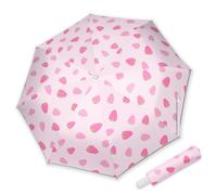 omedecal Paraguas Plegable Niño, Automático Anti-Rebote Paraguas Infantil Portatil Antiviento Reforzado con Cinta Reflectante 360° para Niño Niña - Fresa Rosa