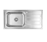 Omeere,100X50X18 Fregadero de cocina de acero inoxidable 304, grosor de material 0,8 mm, fregadero, fregadero, empotrable, rectangular, 1 seno, XXL 50 x 40 cm (superficie de estante derecha)