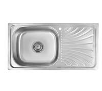 Omeere, 75 x 40 cm, fregadero de cocina, acero inoxidable 304, grosor del material 0,8 mm, fregadero, fregadero empotrado, rectangular, 1 seno, cocina pequeña (estante derecho)
