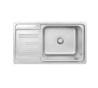 Omeere, Fregadero cuadrado con estante, 75 x 45 x 45 cm, acero inoxidable 304, grosor de material 0,8 mm, fregadero de cocina cuadrado 1 lavabo (estante izquierdo)