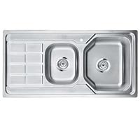 Omeere, fregadero de cocina grande, acero inoxidable 304, 0,8 mm, fregadero, fregadero, fregadero empotrable, cuadrado 2 senos 100x50cm (estante izquierdo del fregadero)