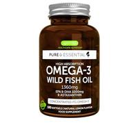 Omega 3 1000mg EPA y DHA, Triglicéridos rTG Alta Absorción con Astaxantina, 180 Cápsulas, IFOS Certificado 5 Estrellas, Aceite de Pescado Salvaje Ultrapuro, Sabor Limón, Superconcentrado, de Igennus