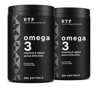 Omega 3 2000 mg RTP, 720 Cápsulas Blandas, Con Vitamina E | 1 Año De Suministro, 360 mg EPA + 240 mg DHA Por Dosis, 2 Al Día, Ácidos Grasos Aceite De Pescado, Sin Gluten Y Sin Lactosa