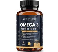 Omega 3 2000mg | 120 perlas | Procedente de Anchoa Salvaje | Sin Mercurio | Alta concentración EPA700 mg+DHA 500mg | Vitamina E - Naturcuore - Cápsulas de Fish Oil Naturcuore