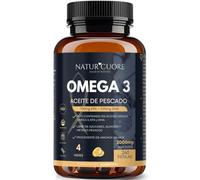 Omega 3 2000mg | 240 perlas | 4 meses | Anchoa Salvaje | Sin Mercurio | Alta concentración EPA700 mg+DHA 500mg | Vitamina E - Naturcuore - Cápsulas de Fish Oil Naturcuore