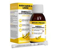 Omega 3-2297mg -DHA ultra concentrado -Económico 2/10 meses - Niños, Adultos sin cápsulas de bovino - Aceite de pescado de calidad Epax® - Agradable sabor natural a limón