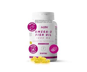 Omega 3 3000 MG - Aceite de Pescado por Dosis Diaria - de HSN | 120 Perlas Contenido Real: 540 MG EPA y 360 MG DHA | Con Vitamina E | No-GMO, Sin Gluten ni Lactosa