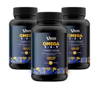 Omega 3-6-9 1000mg - 120 Cápsulas de Aceite de Pescado, Lino y Onagra - Con Vitamina E - Ácidos Grasos Esenciales para Salud Cardiovascular (120 CápsulasVA) (360 Cápsulas)