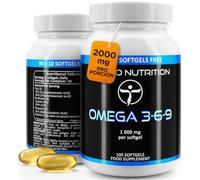 Omega 3 6 9 Capsulas 1000mg - 100 Cápsulas Softgel (3+ Meses de provisión), con 1000 mg de Omega 3-6-9 Aceite de Pescado, de Borraja (de Linaza), de Girasol, con Vitamina E (Omega 369 Supplement)