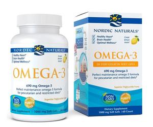 Omega-3, 690mg Limón (Gelatina de Pescado) - 60 cápsulas blandas