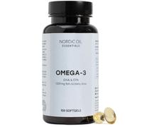 Omega 3 90 cápsulas 2000 mg | DHA & EPA ácidos grasos omega 3 alta biodisponibilidad | Aceite de pescado natural altamente dosificado para apoyo cognitivo y cardiovascular | Nordic Oil