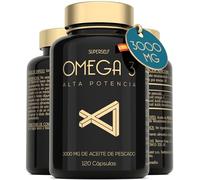 Omega 3 Aceite de Pescado - 3000 mg Triple Potencia - 120 Cápsulas Blandas | 990 mg de EPA + 660 mg de DHA Máxima Concentración - Alta Potencia Omega3 Puro y Sostenible - Fáciles de Tragar sin Regusto