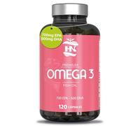 Omega 3 Capsulas 2000 mg a Base de Aceite de Pescado Omega3-120 Perlas Blandas de Acidos Grasos Omega 3 700mg EPA - 500mg DHA 1000mg Alta Concentracion EPA - DHA con Vitamina E 120 Cap. (1 Bote)