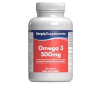 Omega 3 Cápsulas 500mg | Apoya la salud del corazón, cerebro y ojos | Cápsulas de gelatina blanda pequeñas y fáciles de tragar | Aceite de pescado de origen sostenible | 180 cápsulas