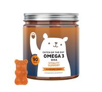 Omega 3 DHA - Catch Of The Day Vitality Support - Sin Pescado - con Vitamina C y E, Aceite Microalga - Sistema Inmunitario - 90 unidades (3 meses) - Sin Azúcares, Vegano - Bears with Benefits