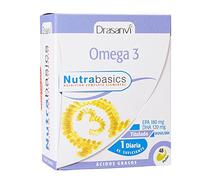 Omega 3 Drasanvi Nutrabasics Vitamina E Funcionamiento Corazon 48 Perlas | Formato Reducido, Ideal para Empezar a Probar sus Beneficios sin Comprometerse Todavia a un Bote de Mayor Tamano Familiar