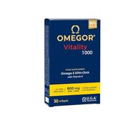 Omega 3 EPA y DHA 800mg IFOS Certificado - OMEGOR Vitality 1000 Omega-3 Aceite de Pescado Libre de Metales Pesados y Fácil de Digerir - 30 Cápsulas