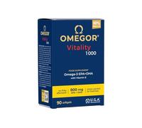 Omega 3 EPA y DHA IFOS Certificado 90 Cápsulas - OMEGOR Vitality 1000 Omega-3 Aceite de Pescado Libre de Metales Pesados y Fácil de Digerir