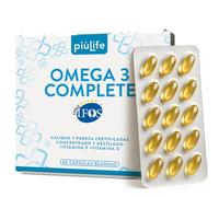 Omega 3 IFOS Certificado Con Vitamina D3 2000 UI PiùLife, 60 Omega 3 Capsulas Blandas, Aceite De Pescado 2000mg Epa Y 1000mg Dha Por Dosis, Fish Oil Triglicéridos, Corazón, Vista, Huesos Y Cerebro