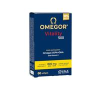 Omega 3 IFOS Certificado OMEGOR Vitality 500 - Aceite de Pescado Omega-3 rTG con EPA y DHA de Alta Biodisponibilidad - Fácil de Digerir - 60 Cápsulas