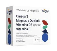 Omega 3, Magnesio Quelado, Vitamina D3 4000 UI y Vitamina E - Sin OMG, PHYTO GUIDE | Suplemento Integral para Piel y Articulaciones 100% natural. 28 sachets diarios