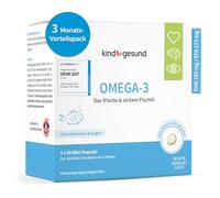 Omega 3 para niños - 270 unidades sin azúcar - El ganador de calidad - Aceite de pescado insípido (518 mg) - sin aditivos